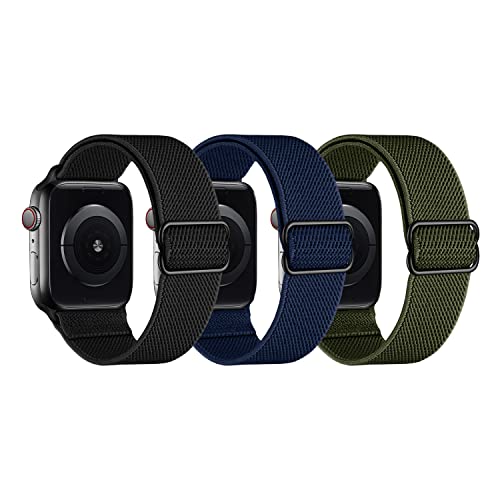 LanQii 3 Stück Nylon Armband für Apple Watch Series 10 42mm/Series 9/8/7 41mm/Watch SE 2/SE 40mm, iWatch Ersatzarmband für Apple Watch Series 6/5/4 40 mm/Series 3/2/1 38 mm (Schwarz/Blau/Grün) LanQii 3 Stück Nylon Armband für Apple Watch Series 10 42mm/Series 9/8/7 41mm/Watch SE 2/SE 40mm, iWatch Ersatzarmband für Apple Watch Series 6/5/4 40 mm/Series 3/2/1 38 mm (Schwarz/Blau/Grün) von LanQii