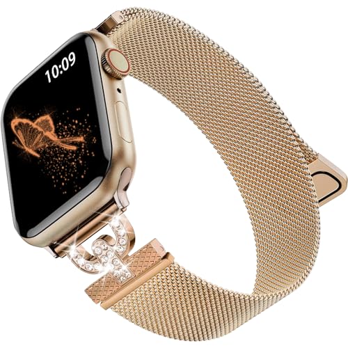 LanQii Armband für Apple Watch Series 10 46 mm/9/8/7 45 mm/Watch Ultra 2/1 49 mm, Edelstahl Magnetisch Ersatzarmband für Apple Watch SE 2/1 44 mm/Watch Series 6/5/4 44 mm/3/2/1 42 mm, Roségold LanQii Armband für Apple Watch Series 10 46 mm/9/8/7 45 mm/Watch Ultra 2/1 49 mm, Edelstahl Magnetisch Ersatzarmband für Apple Watch SE 2/1 44 mm/Watch Series 6/5/4 44 mm/3/2/1 42 mm, Roségold von LanQii
