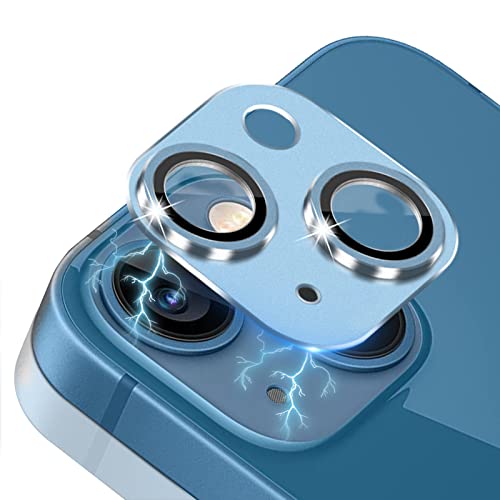 LanQii Kamera Schutzfolie Kompatibel mit iPhone 13/iPhone 13 Mini, Metall Kamera Panzerglasfolie, 9H Härte, Volle Bedeckung Linse Kameraschutz für iPhone 13/iPhone 13 Mini -Blau von LanQii