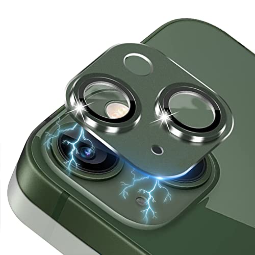 LanQii Kamera Schutzfolie Kompatibel mit iPhone 13/iPhone 13 Mini, Metall Kamera Panzerglasfolie, 9H Härte, Volle Bedeckung Linse Kameraschutz für iPhone 13/iPhone 13 Mini -Grün von LanQii