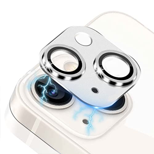 LanQii Kamera Schutzfolie Kompatibel mit iPhone 13/iPhone 13 Mini, Metall Kamera Panzerglasfolie, 9H Härte, Volle Bedeckung Linse Kameraschutz für iPhone 13/iPhone 13 Mini -Silber von LanQii