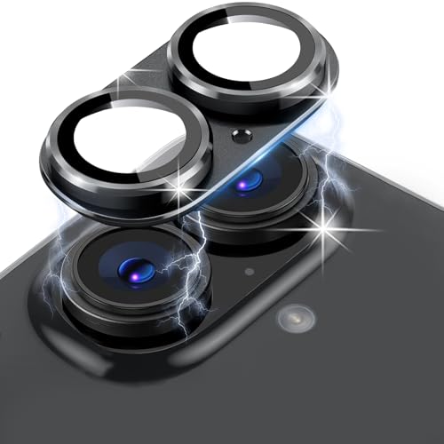 LanQii Kameraschutz Kompatibel mit iPhone 16/iPhone 16 Plus, Metall Panzerglasfolie Kamera Linse Protector, 9H Härte Kamera Schutzfolie für iPhone 16/iPhone 16 Plus, Schwarz LanQii Kameraschutz Kompatibel mit iPhone 16/iPhone 16 Plus, Metall Panzerglasfolie Kamera Linse Protector, 9H Härte Kamera Schutzfolie für iPhone 16/iPhone 16 Plus, Schwarz von LanQii