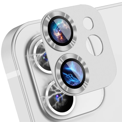 LanQii Kameraschutz Kompatibel mit iPhone 12, Kamera Schutzfolie Panzer Schutz Glas Folie Linsenschutz Aluminiumlegierung 9H Härte für iPhone 12 -Weiß von LanQii