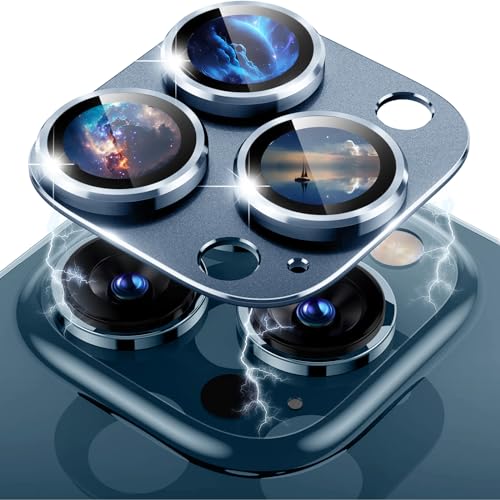 LanQii Kameraschutz Kompatibel mit iPhone 12 Pro, Kamera Schutzfolie Panzer Schutz Glas Folie Linsenschutz Aluminiumlegierung 9H Härte für iPhone 12 Pro -Blau von LanQii