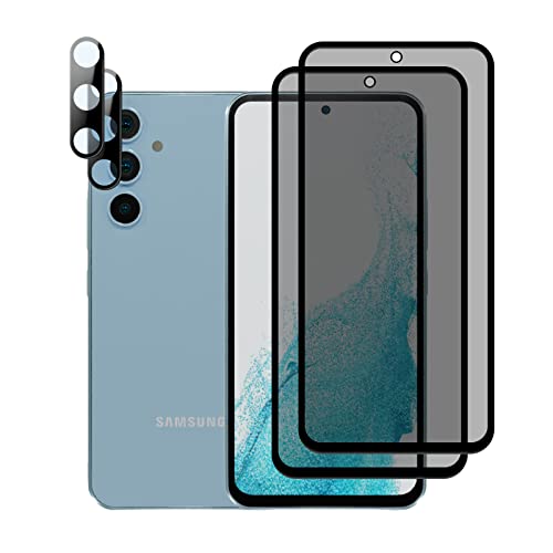 LanQii Schutzfolie Kompatibel mit Samsung Galaxy A54 5G, [2+2 Stück] Privacy Displayschutzfolie + Kameraschutz Panzerfolie, 9H Härte Anti-Kratzen Anti-Spy Film für Samsung Galaxy A54 5G von LanQii