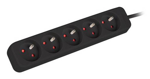 LANBERG Steckdosenleisten 1M UPS 5X 230V PL SCHWARZ von Lanberg
