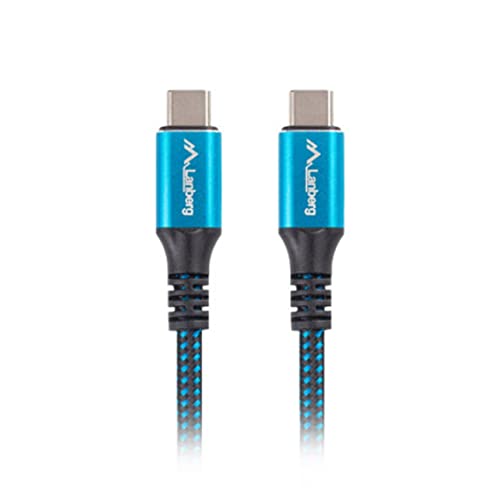 LANBERG USB-C 4.0 Stecker/Stecker, 1,2 m, 100 W, 8 K, 30 Hz, Schwarz/Blau von Lanberg