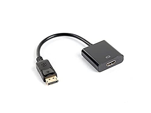 Lanberg AD-0009-BK Displayport 1.1A (19Pol) Stecker auf HDMI (1.4)" Buchse Adapter mit Kabel, 20 cm schwarz von Lanberg