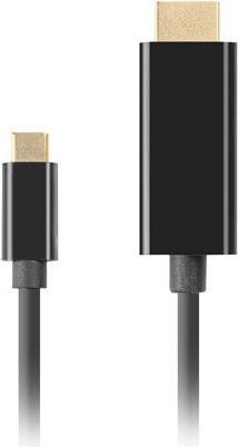Lanberg CA-CMHD-10CU-0005-BK Videokabel-Adapter 0,5 m USB Typ-C HDMI Schwarz (CA-CMHD-10CU-0005-BK) von Lanberg