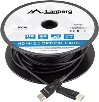 Lanberg CA-HDMI-30FB-1000-BK HDMI-Kabel 100 m HDMI Typ A (Standard) Schwarz (CA-HDMI-30FB-1000-BK) von Lanberg