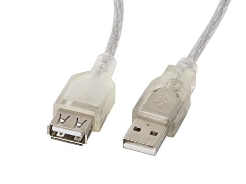 Lanberg CA-USBE-12CC-0050-TR USB 2.0 A-Stecker auf USB A-Buchse Extender mit Ferritenkern Durschsichtig, 5m klar von Lanberg