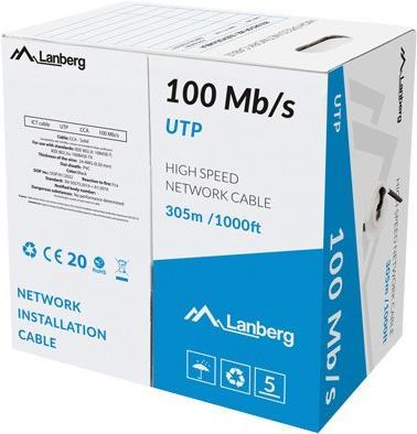 Lanberg LCU5-10CC-0305-BK Netzwerkkabel Schwarz 305 m Cat5e U/UTP (UTP) (LCU5-10CC-0305-BK) von Lanberg