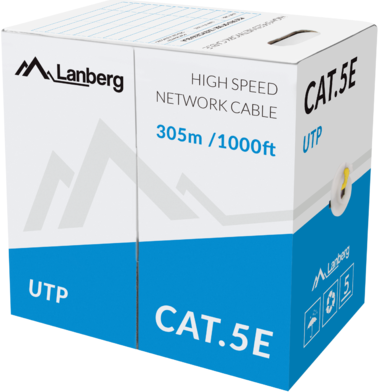 Lanberg LCU5-10CC-0305-Y Netzwerkkabel 305 m Cat5e U/UTP (UTP) Gelb (LCU5-10CC-0305-Y) von Lanberg