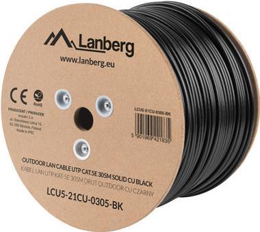 Lanberg LCU5-21CU-0305-BK Netzwerkkabel 305 m Cat5e U/UTP (UTP) Schwarz (LCU5-21CU-0305-BK) von Lanberg