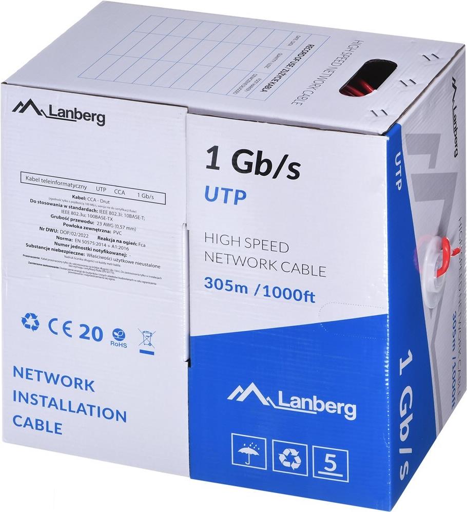 Lanberg LCU6-10CC-0305-R Netzwerkkabel Rot 305 m U/UTP (UTP) (LCU6-10CC-0305-R) von Lanberg