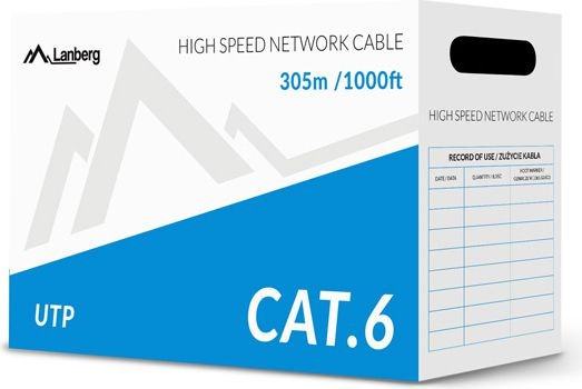 Lanberg LCU6-10CC-0305-S Netzwerkkabel 305 m Cat6 U/UTP (UTP) Grau (LCU6-10CC-0305-S) von Lanberg
