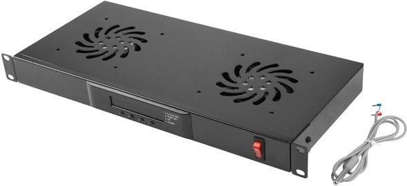 Lanberg Lüftungspanel 19 mit LCD + Thermostat 230V schwarz (AK-1502-B) von Lanberg