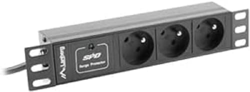 Lanberg PDU-03E-0200-BK Stromverteilereinheit (3 AC-Ausgänge) 1U, schwarz von Lanberg