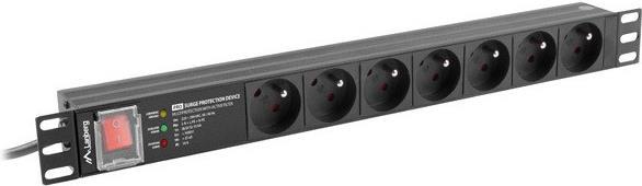 Lanberg PDU-PRO-07E-0200-BK Stromverteilereinheit (PDU) 6 AC-Ausgänge 1U Schwarz (PDU-PRO-07E-0200-BK) von Lanberg
