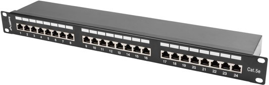 Lanberg Patchpanel 24-Port 1U 48,30cm (19) Cat. 5E FTP geschirmt schw (PPS5-1024-B) von Lanberg