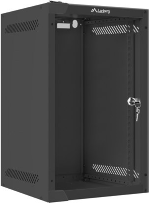 Lanberg Rack Wandschrank 25,40cm (10) 9U/280X310 Glastür schwarz (WF10-2309-10B) von Lanberg