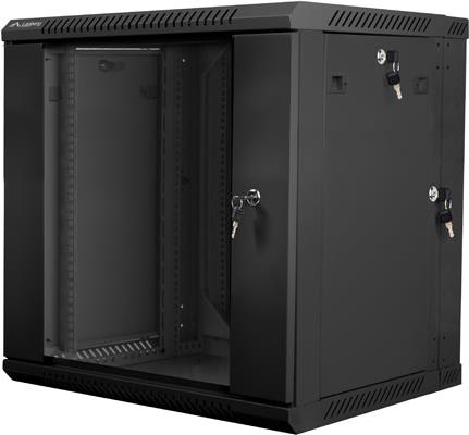 Lanberg WF02-6612-10B Rack 12U Wandmontiertes Regal Schwarz (WF02-6612-10B) von Lanberg