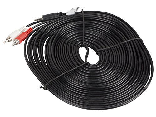 Lanberg CA-MJRC-10CC-0100-BK Klinkenstecker auf 2X RCA Stecker Stereo-Audiokabel, 10m schwarz von Lanberg