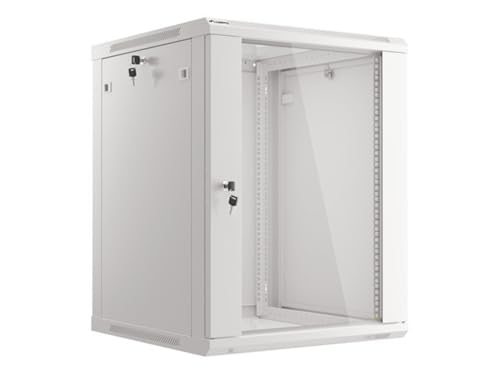 Lanberg Rackschrank 19" Wandmontage 15U/600X600 zur Selbstmontage mit Glastür grau V2 von Lanberg