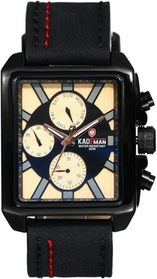 Lancardo mit Hochwertige Materialien kratzfeste und schmutzabweisende Glas Watch, mit funktionalen Elementen Dreiteiligen Zifferblatt Blue-Ray-Glas von Lancardo