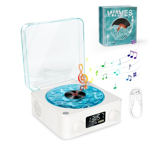 The Waves Vinyl Player, Vinyl Speaker Record Player (Weiß) von Lanceasy