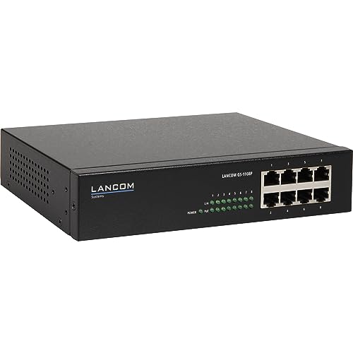 LANCOM 61430 GS-1108P, Unmanaged Gigabit Ethernet Switch, 8x GE POE Port nach IEEE 802.3af/at von Lancom