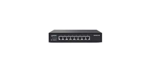 LANCOM GS-1108, Unmanaged Gigabit Ethernet Switch, 8 Ports (10/100/1000 MBit/s), geräuschlos durch lüfterloses Design, integriertes Netzteil von Lancom