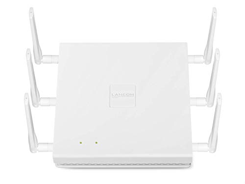 LANCOM LN-1702B (EU) Business-Access Point mit bis zu 1733 MBit/s, Sechs flexible Antennen, Bluetooth Funkmodul für Beaconing, PoE (IEEE 802.3at), Dual Concurrent WLAN (2,4 & 5 GHz) 4x4 MU-MIMO, Weiß von Lancom