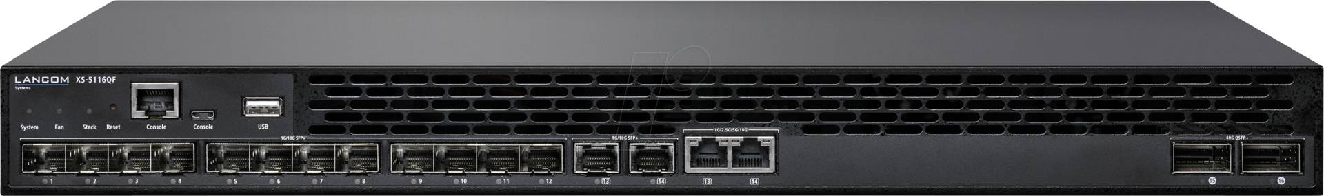 LANCOM XS-5116QF - Switch, 16-Port, 10 Gigabit Ethernet, SFP+, RJ45/SFP, QSFP+ von Lancom