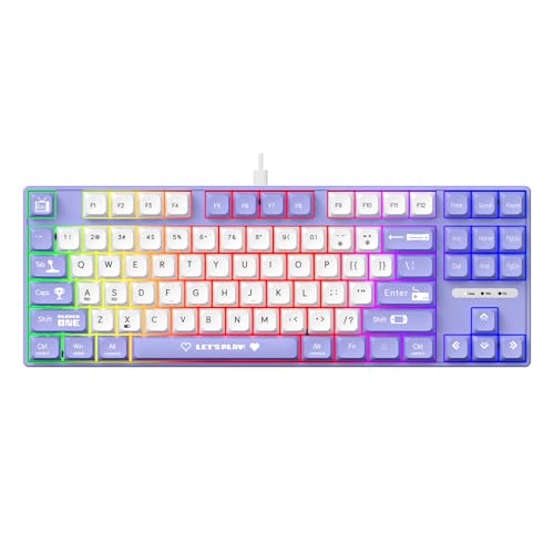 Lancoon Kabelgebundene Tastatur mit 87 Tasten Mechanische Gemischte Farbe Beleuchtung Hot Swappable Verstellbare Halterung Ergonomisches Design für Büro Zuhause Gaming PC Computer Laptop Lancoon Kabelgebundene Tastatur mit 87 Tasten Mechanische Gemischte Farbe Beleuchtung Hot Swappable Verstellbare Halterung Ergonomisches Design für Büro Zuhause Gaming PC Computer Laptop von Lancoon