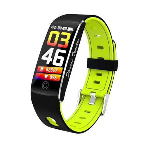 Lancoon Smart Band Armband, Körpertemperatur Übung Schrittzähler Single Tap Touch Screen Herzfrequenz-Sauerstoff-Überwachung Schlaf-Tracking Sportuhr(Grün) von Lancoon