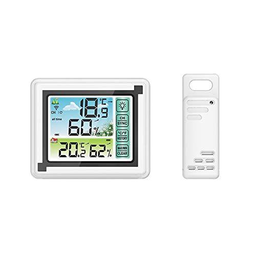 Lancoon Wetterstation Uhr Indoor Outdoor Funkthermometer Großbildanzeige Touch Control Hintergrundbeleuchtung Speicherfunktion mit 1 wasserdichtem Sensor Lancoon Wetterstation Uhr Indoor Outdoor Funkthermometer Großbildanzeige Touch Control Hintergrundbeleuchtung Speicherfunktion mit 1 wasserdichtem Sensor von Lancoon