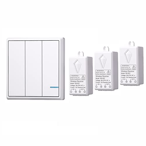 Lancoon Wireless Switch Kit Mit Mini Empfänger, IP66 Wasserdicht Für Home Office Hotel Fabrik Deckenleuchten Lampen Leds Ventilatoren Geräte Keine Verkabelung Erforderlich von Lancoon