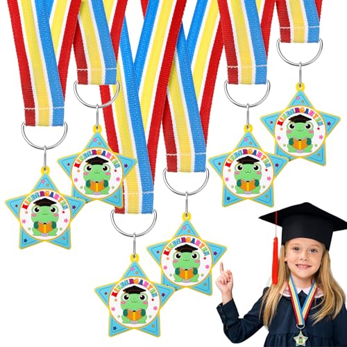 Landical 6 Stück Kindergarten-Abschlussmedaillen für Kinder, Großpackung mit Regenbogen-Halsband, Vorschulabschluss, Auszeichnung, Medaillen für Studenten, Abschlussgeschenke, Party-Dekorationen Landical 6 Stück Kindergarten-Abschlussmedaillen für Kinder, Großpackung mit Regenbogen-Halsband, Vorschulabschluss, Auszeichnung, Medaillen für Studenten, Abschlussgeschenke, Party-Dekorationen von Landical