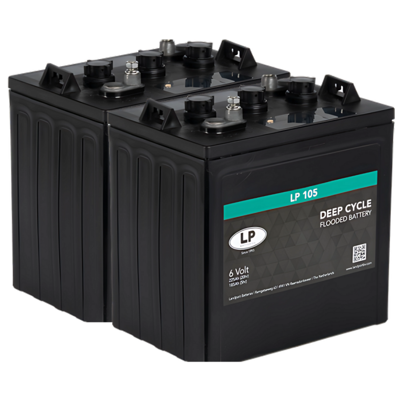 2x Traktionsbatterie Landport LP 105 6V 225Ah Deep Cycle (12V) von Landport