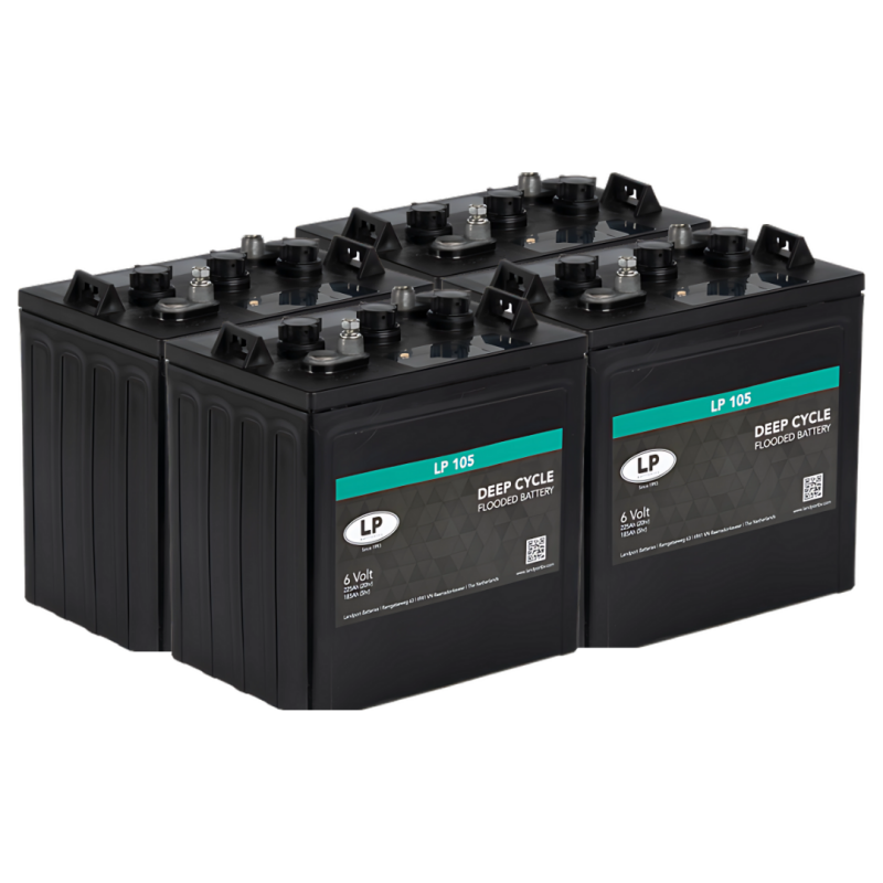 Akkusatz 24V 4x 6V 225Ah passend für Hebebühnen Arbeitsbühnen Akkusatz 24V 4x 6V 225Ah passend für Hebebühnen Arbeitsbühnen von Landport