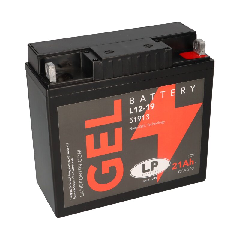 Batterie 12V 21Ah für Motorrad Startbatterie MG L12-19 von Landport