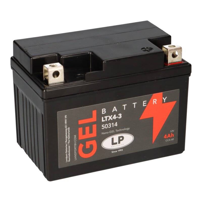 Batterie 12V 4Ah für Motorrad Startbatterie MG LTX4-3 von Landport