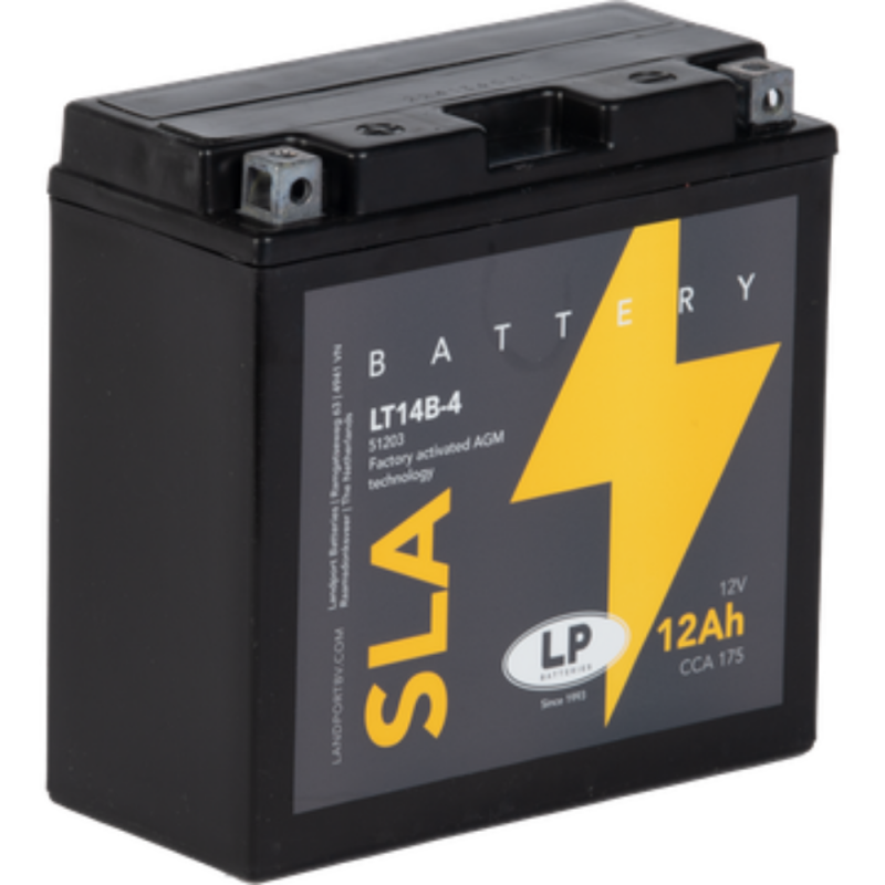 Batterie AGM SLA 12V 12Ah für Motorrad Startbatterie MS LT14B-4 von Landport