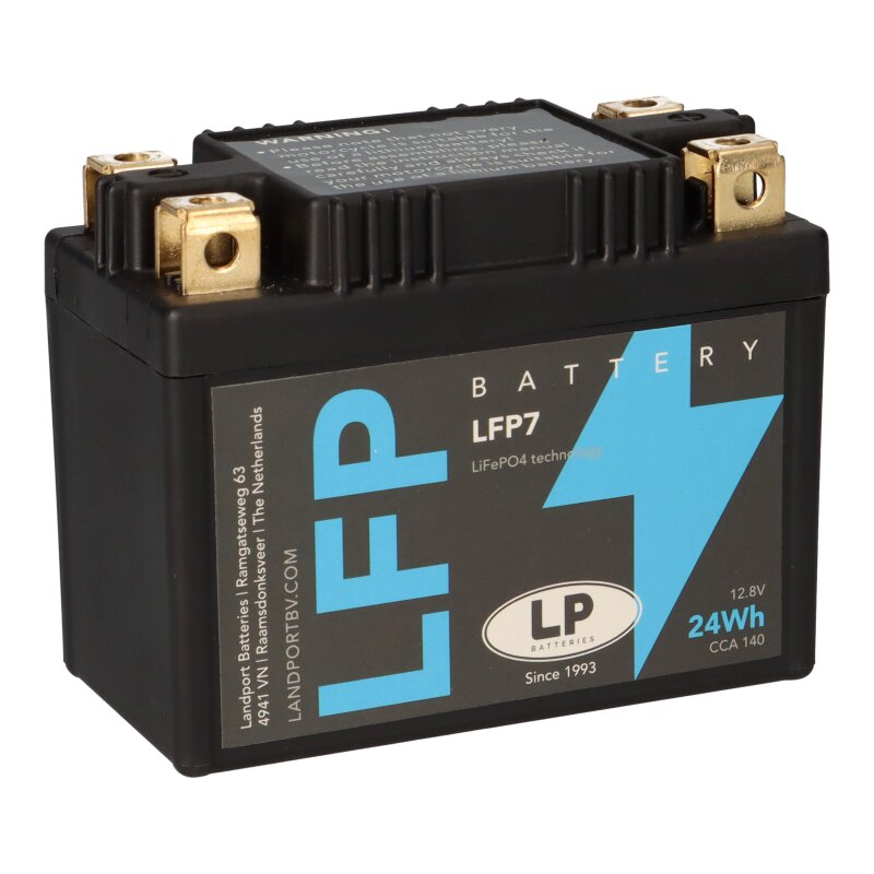 Batterie LiFePO4 12,8V 24Wh für Motorrad Startbatterie ML LFP7 von Landport