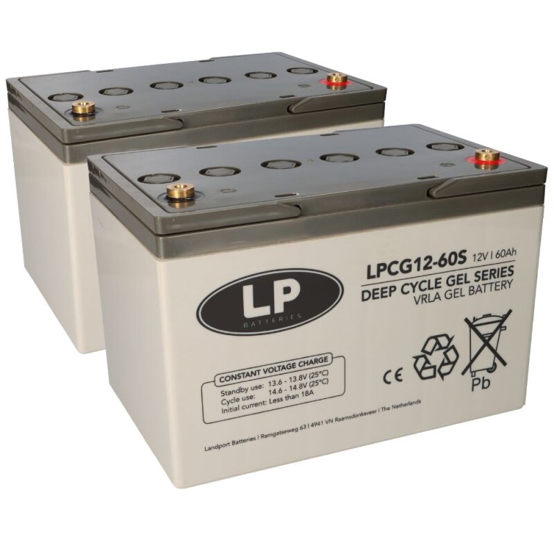 Bleigel Akku 2x 12V 60Ah kompatibel zu Rollstuhl E-Mobil Seniorenmobil u.a. Bleigel Akku 2x 12V 60Ah kompatibel zu Rollstuhl E-Mobil Seniorenmobil u.a. von Landport