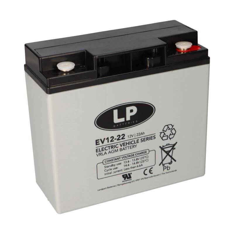 Landport AGM Bleiakku 12V 22Ah Zyklenfest VRLA EV12022 T12 M5 von Landport