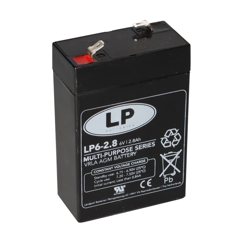Landport Blei Akku LP6-2,8 6V 2,8Ah AGM T1 wartungsfrei Landport Blei Akku LP6-2,8 6V 2,8Ah AGM T1 wartungsfrei von Landport