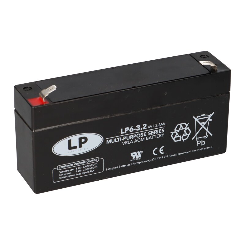 Landport Blei Akku LP6-3,2 6V 3,2Ah AGM T1 wartungsfrei Landport Blei Akku LP6-3,2 6V 3,2Ah AGM T1 wartungsfrei von Landport
