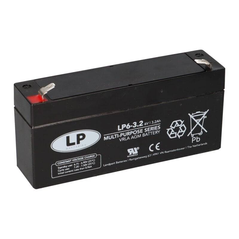 Landport Blei Akku LP6-3,2 6V 3,2Ah AGM T1 wartungsfrei von Landport